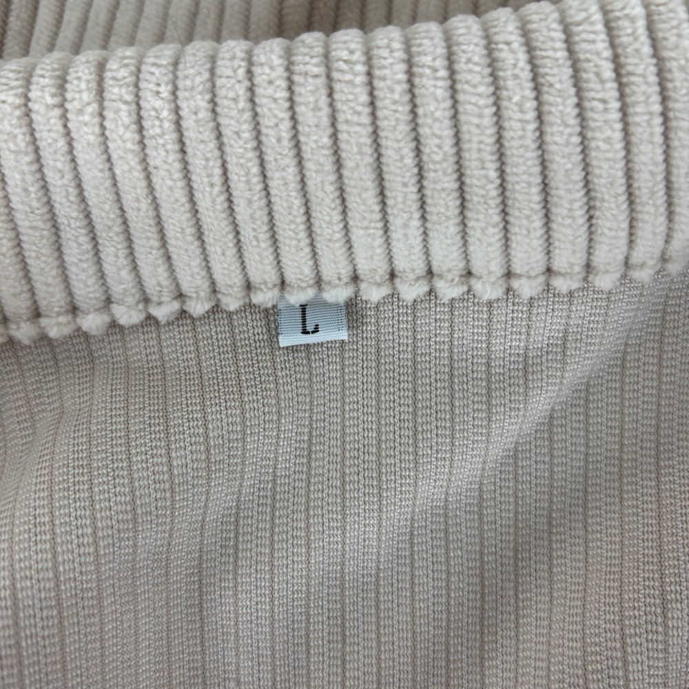 Cropped Shacket Ribbed Cream Large - Picture 3 of 3